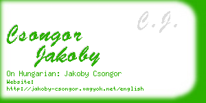 csongor jakoby business card